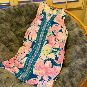 Lilly Pulitzer Carlotta Floral Stretch Shift Dress EUC
